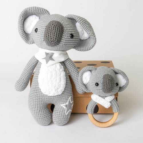 Cuddly Koala Teddy and Rattle Gift Set