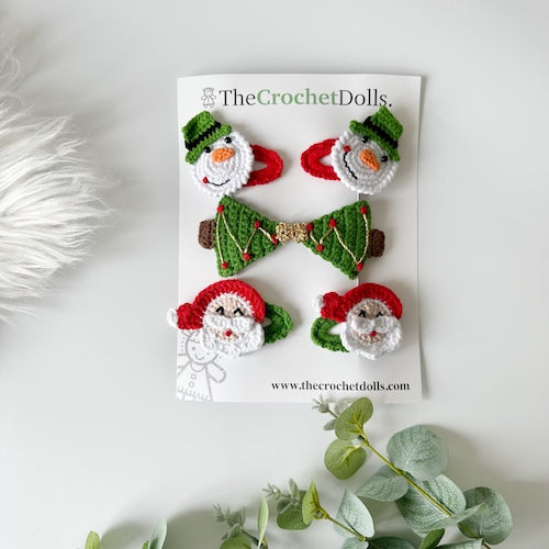 Crochet Christmas Hairclips