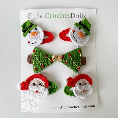 Crochet Christmas Hairclips