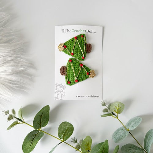 Crochet Christmas Hairclips