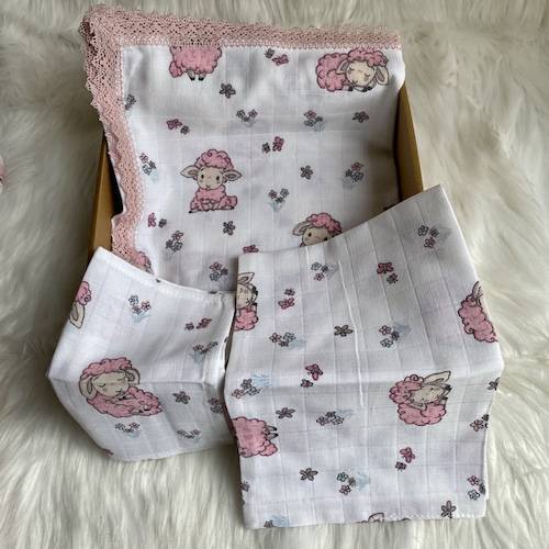 Deluxe Lamb Muslin Baby Gift Box