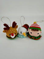 Crochet Christmas Decoration-Snowman, Elf & Deer