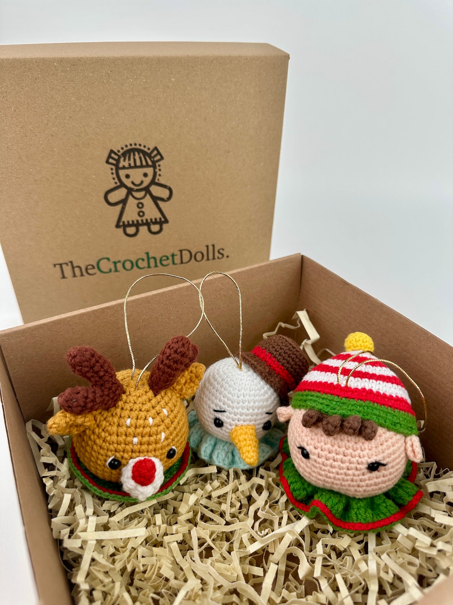 Crochet Christmas Decoration-Snowman, Elf & Deer