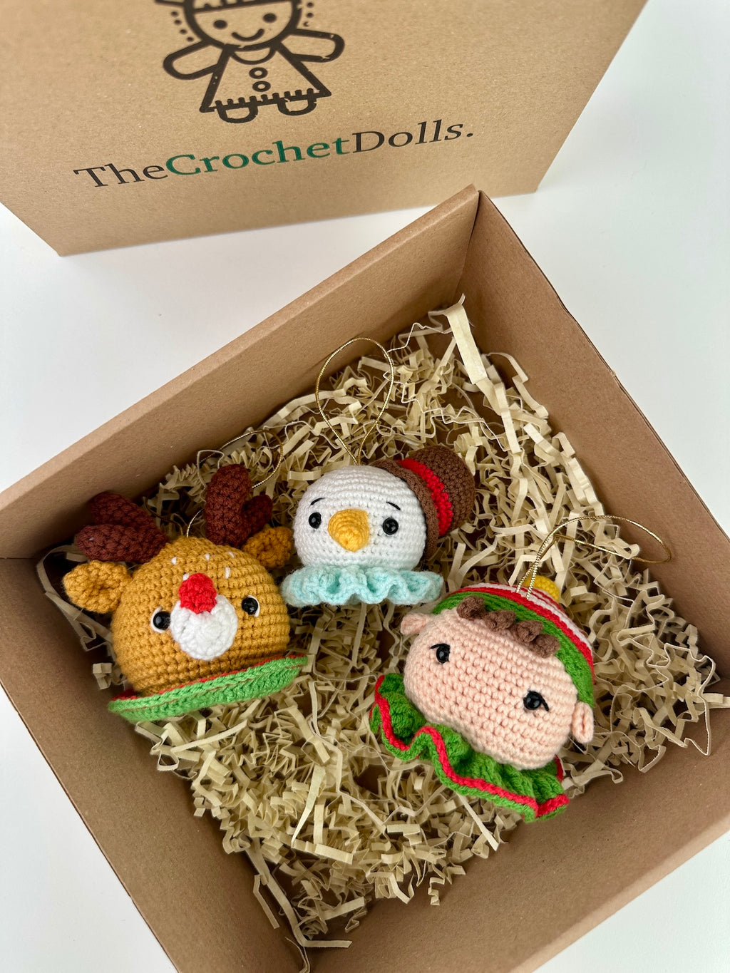 Crochet Christmas Decoration-Snowman, Elf & Deer