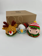 Crochet Christmas Decoration-Snowman, Elf & Deer
