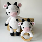Crochet Cow and Rattle Set