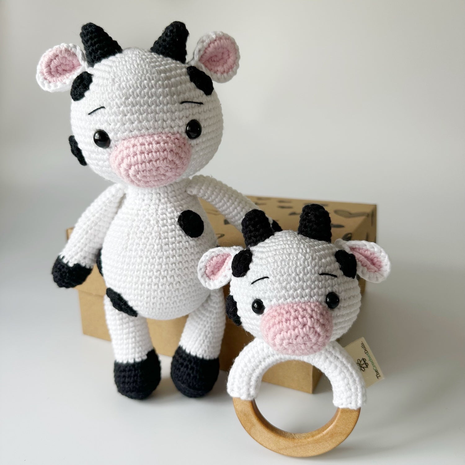 Crochet Cow and Rattle Set