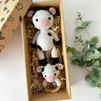 Crochet Cow and Rattle Set