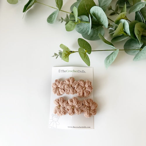 Crochet Flower  Hairclips