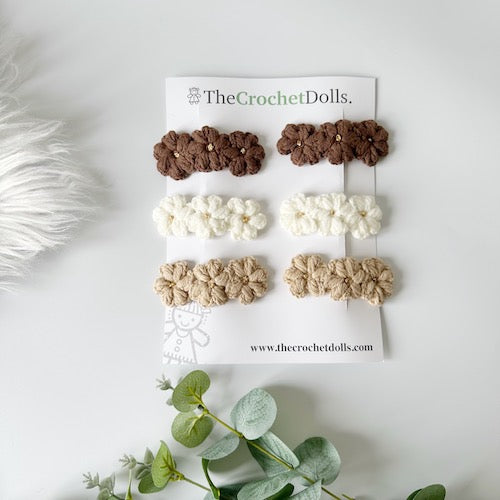 Crochet Flower Hair Clips