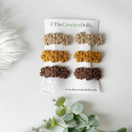 Crochet Flower Hair Clips