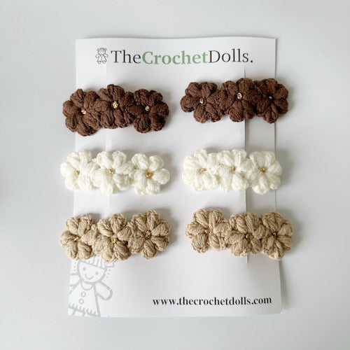 Crochet Flower Hair Clips