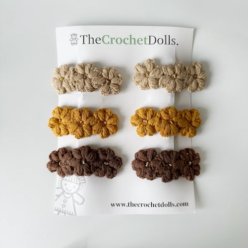 Crochet Flower Hair Clips