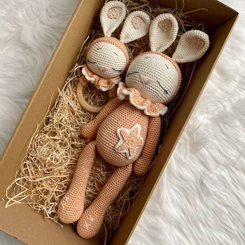 Sleepy Bunny and Rattle Baby Gift Set