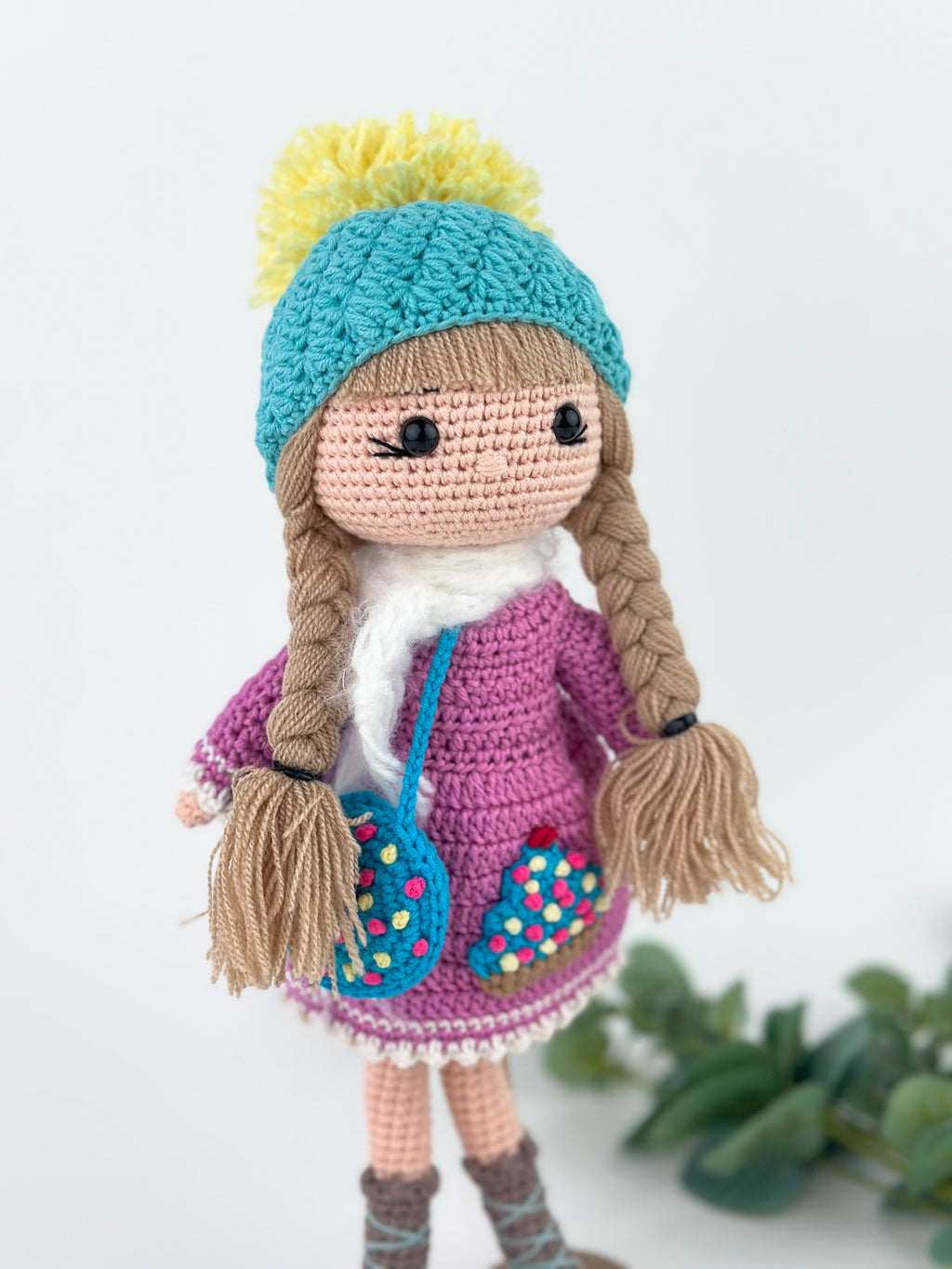 Handmade Doll with a Cupcake Bag