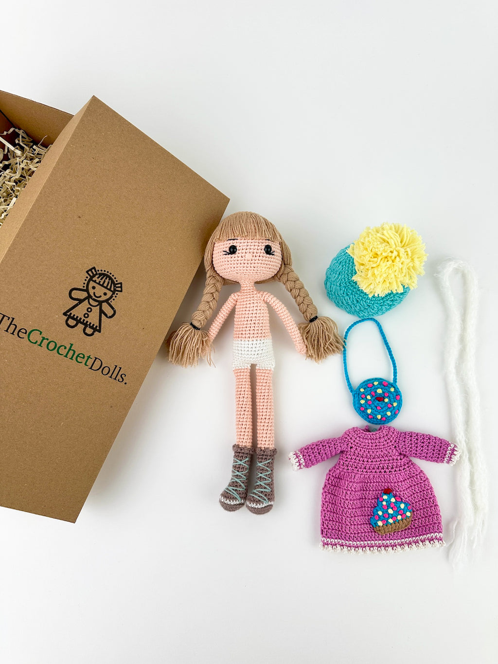 Handmade Doll with a Cupcake Bag