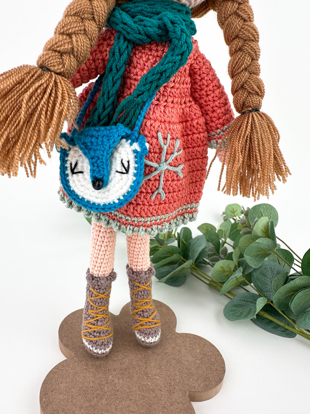 Crochet Doll With a Fox Bag