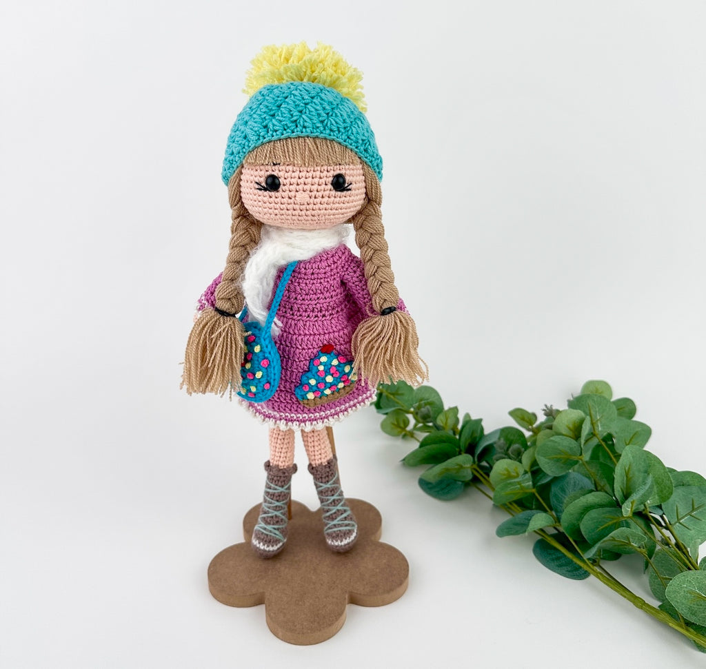 Handmade Doll with a Cupcake Bag
