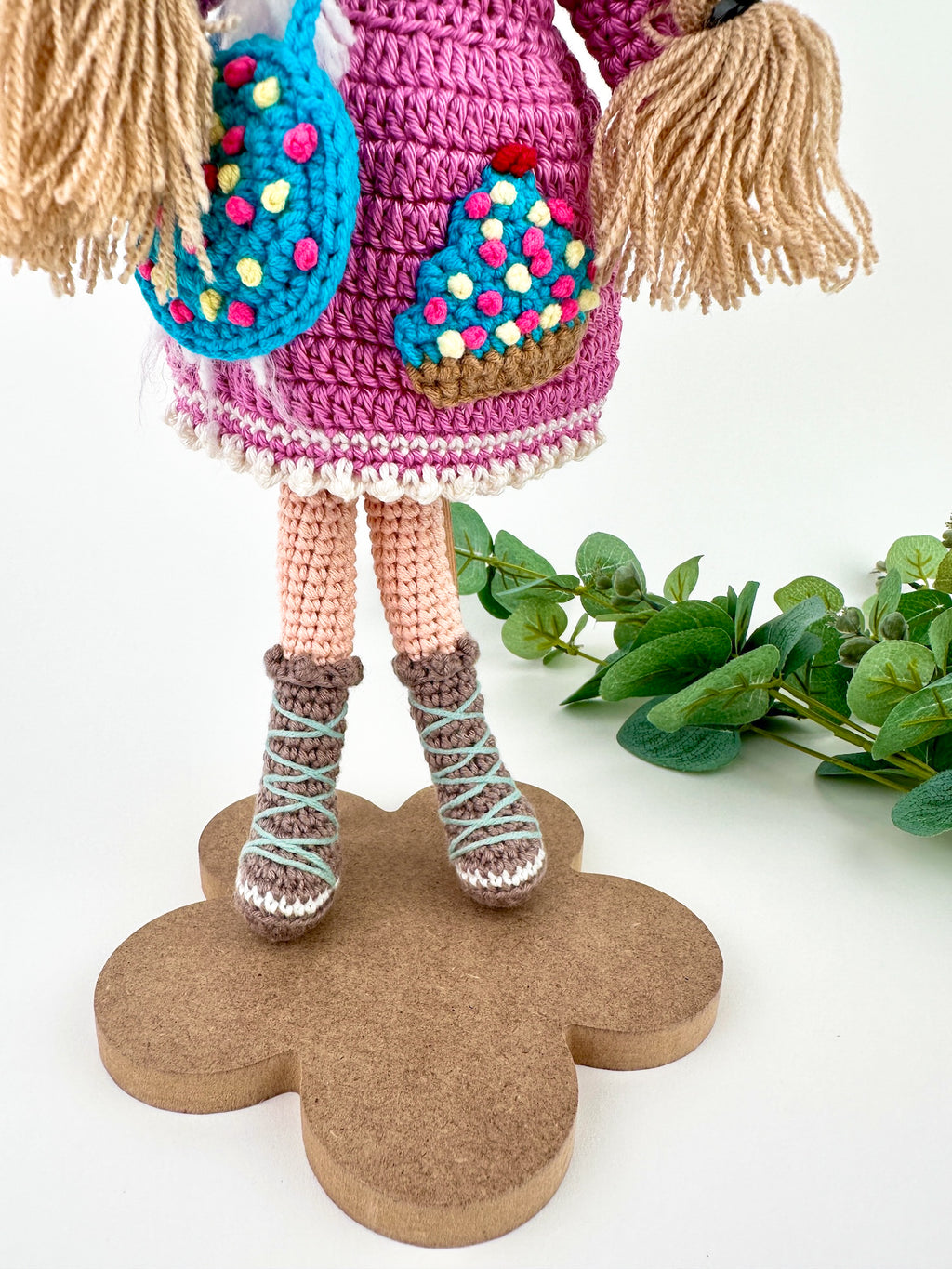 Handmade Doll with a Cupcake Bag