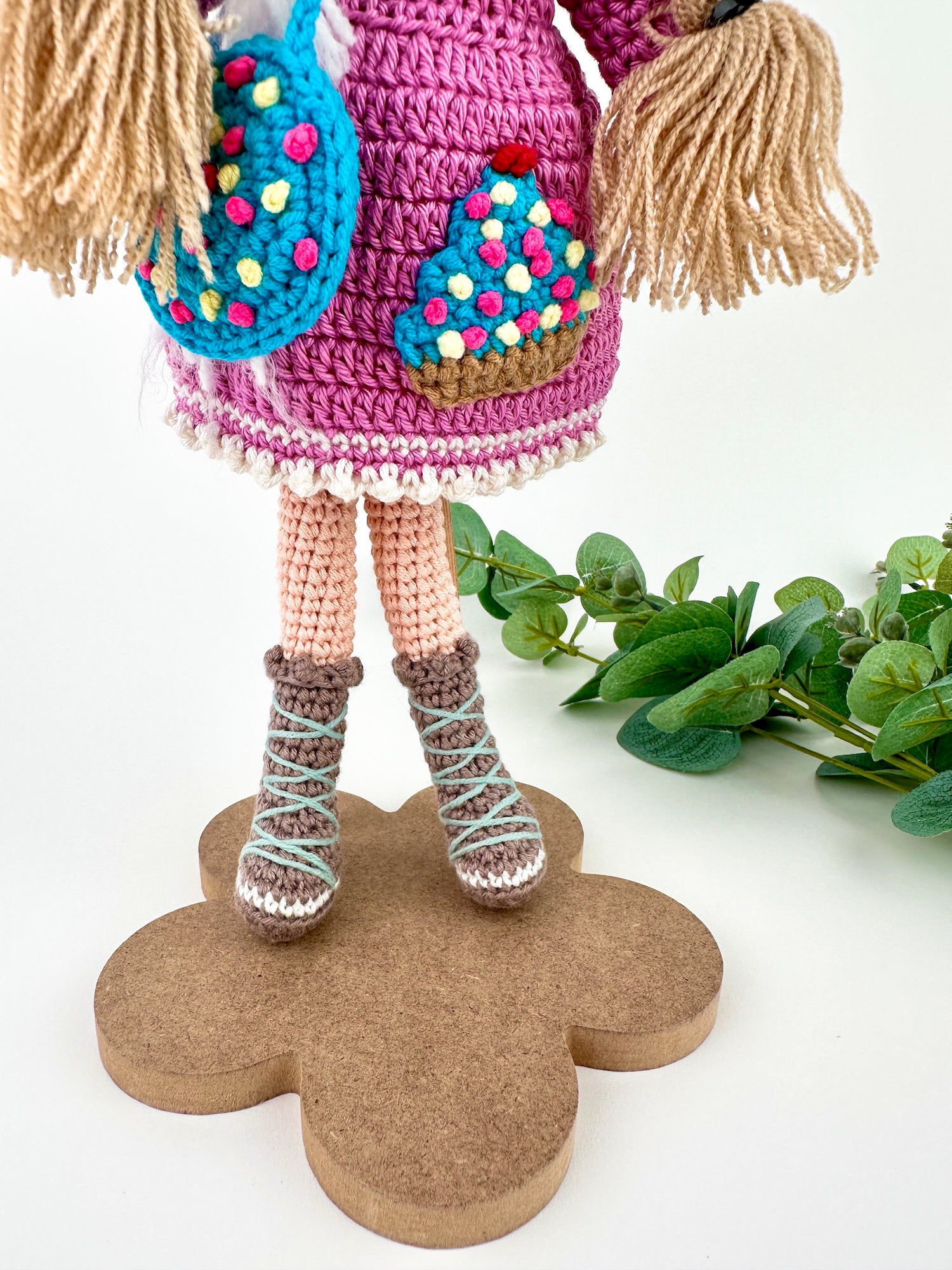 Handmade Doll with a Cupcake Bag