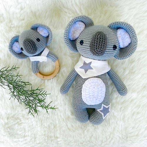 Cuddly Koala Teddy and Rattle Gift Set