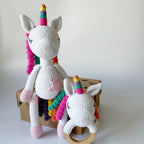 Crochet Unicorn and Rattle Baby Gift Box