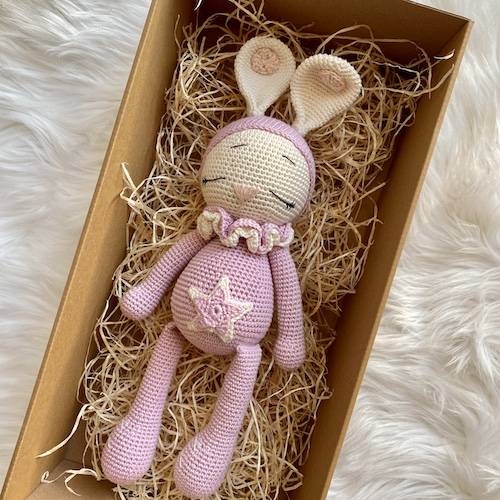 Sleepy Bunny Teddy with a Tail