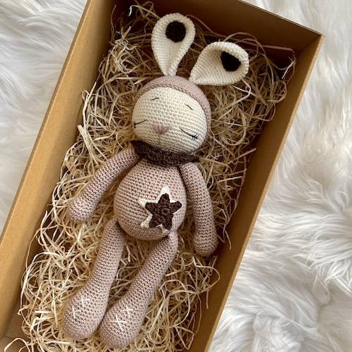 Sleepy Bunny Teddy with a Tail