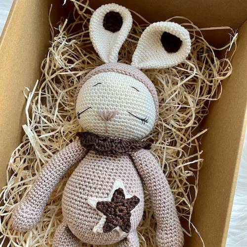 Sleepy Bunny Teddy with a Tail