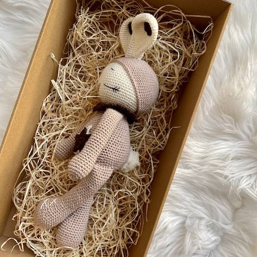 Sleepy Bunny Teddy with a Tail