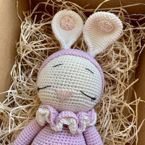 Sleepy Bunny Teddy with a Tail