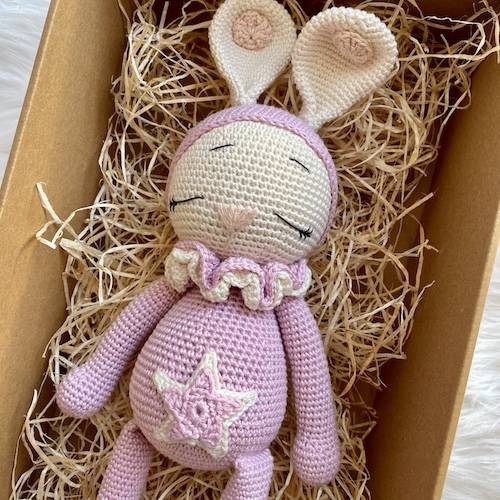 Sleepy Bunny Teddy with a Tail