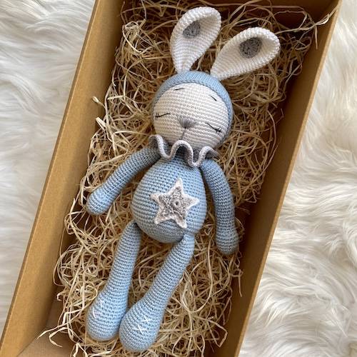 Sleepy Bunny Teddy with a Tail