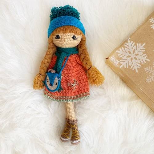 Crochet Doll With a Fox Bag