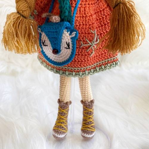 Crochet Doll With a Fox Bag