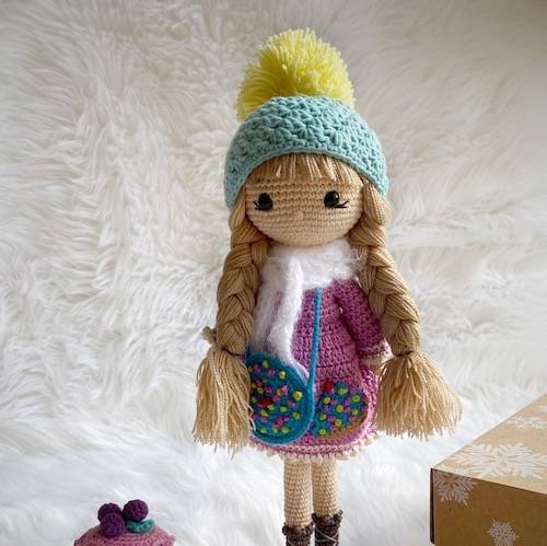 Handmade Doll with a Cupcake Bag