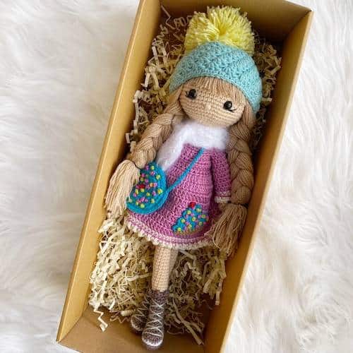 Handmade Doll with a Cupcake Bag