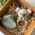 Baby Koala Rattle and Handmade Booties Gift Set