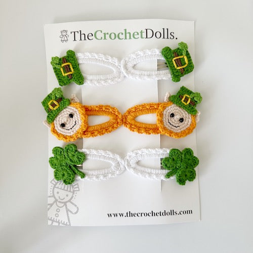 Crochet St Patricks Day Hairclips
