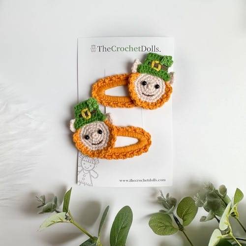 Crochet St Patricks Day Hairclips