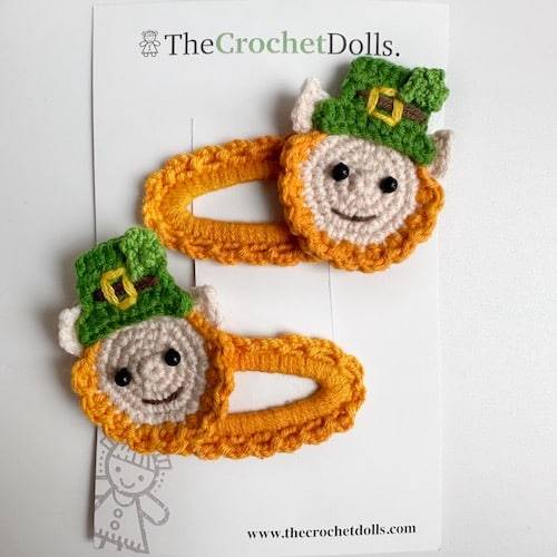 Crochet St Patricks Day Hairclips