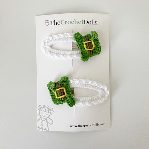 Crochet St Patricks Day Hairclips