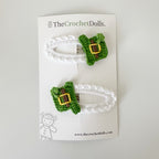 Crochet St Patricks Day Hairclips
