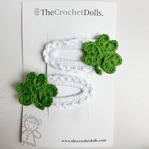 Crochet St Patricks Day Hairclips