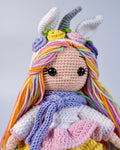 Rainbow Unicorn Crochet Doll
